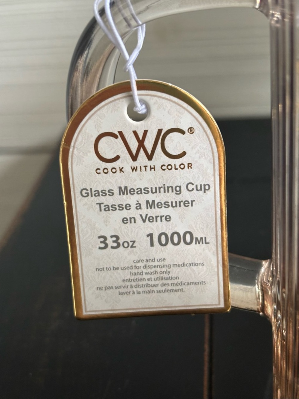 CWC Cook With Color Glass Measuring Cup 33oz ~ 4 Cups Brown Ribbed NEW - Picture 10 of 14